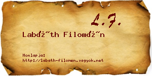 Labáth Filomén névjegykártya